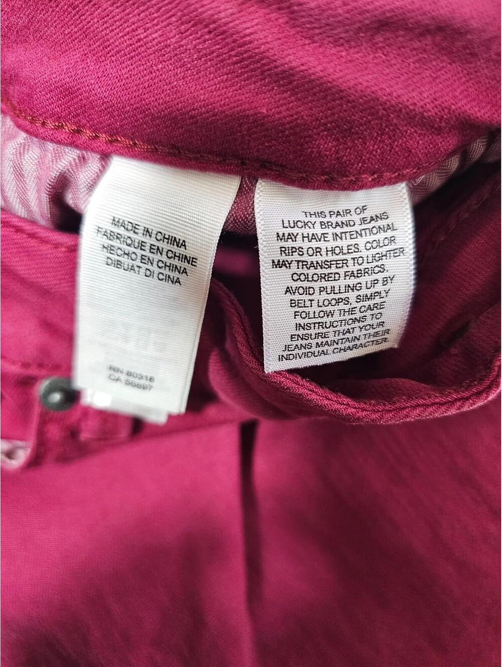 Women's Lucky Brand Denim Jeans Lolita Skinny Size 6/28 Burgundy Pockets Stretch - Picture 4 of 16